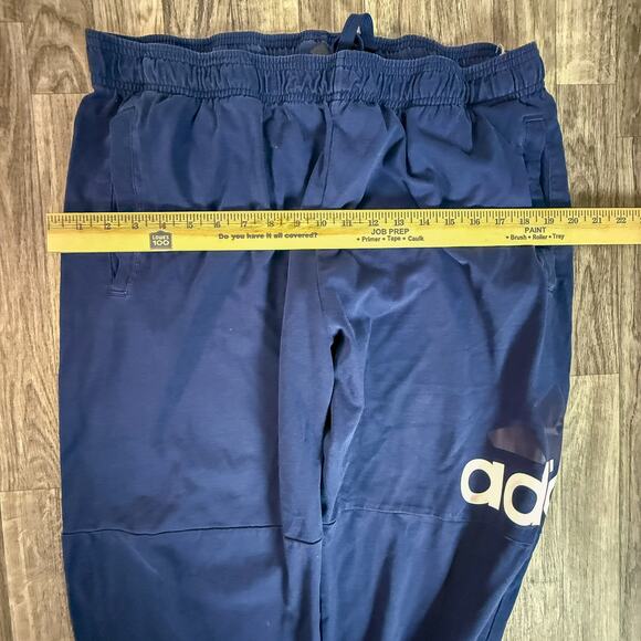 Adidas Men’s Navy Blue Logo Jogger Sweatpants 2XL Elastic Waist Cuffed Leg - Picture 8 of 8